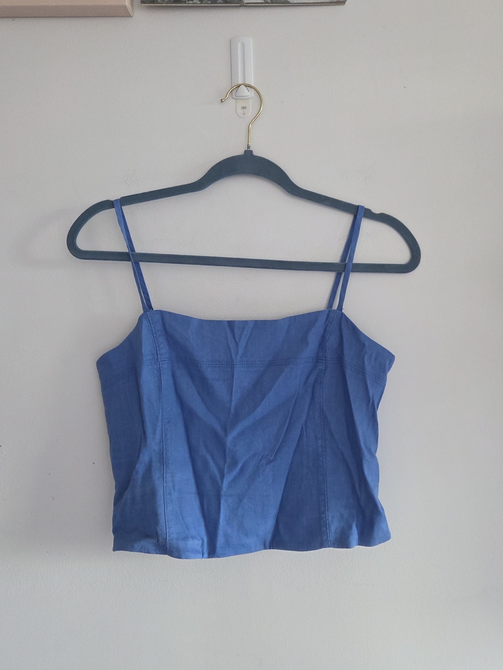 Everlane Blue Spaghetti-Strap Crop Camisole